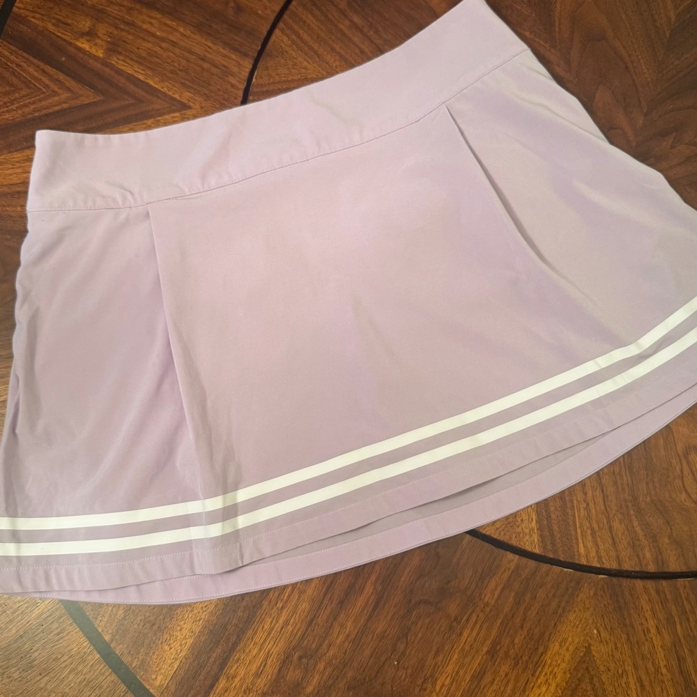 CALIA Womens Lavender Purple Pleated Tennis Golf Skort Size 14 Striped Hem